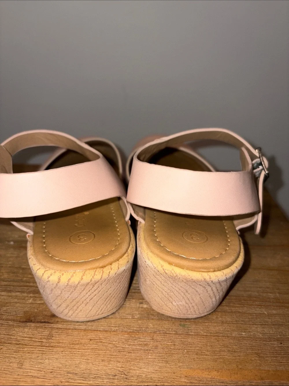 Cat & Jack Pink Ankle-Strap Kids Clog Shoes 3 Girls